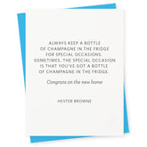 Champagne In The Fridge Card