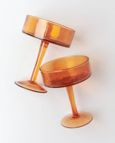 Handblown Hammered Coupe Glasses