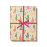 Holly Jolly Trees Holiday Wrapping Paper Sheet