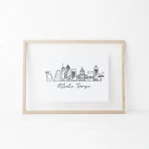 Atlanta Skyline - Black and White Art Print