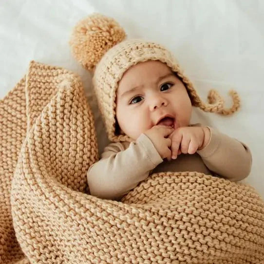 Garter Stitch Knit Baby Blanket