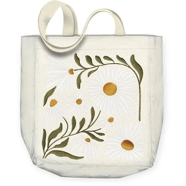 Embroidered Tote Bag - Daisy