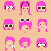 Mod Faces Wrapping Paper Sheet