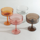 Handblown Hammered Coupe Glasses