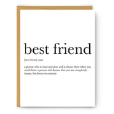 Best Friend Definition Card
