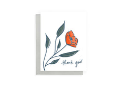 Thank You Red Poppy Card