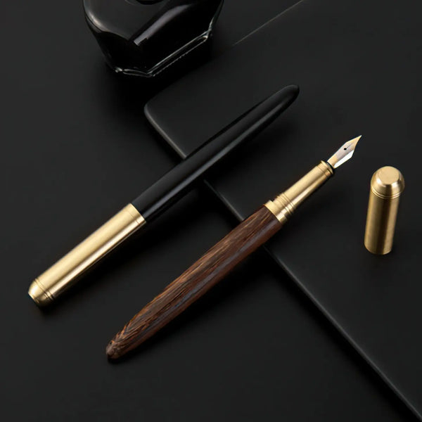 The Hemmingway  Handmade Wood and Brass Fountain Pen