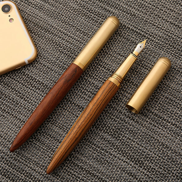 The Hemmingway  Handmade Wood and Brass Fountain Pen – WoodFountainPens