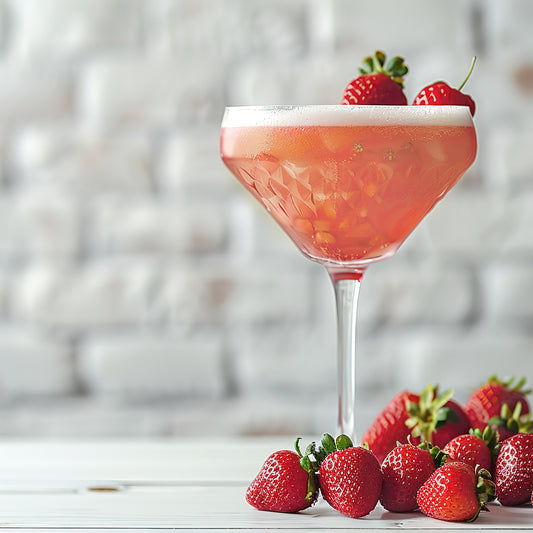 Strawberry basil gimlet cocktail recipe