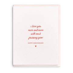 Each Passing Year Anniversary Card