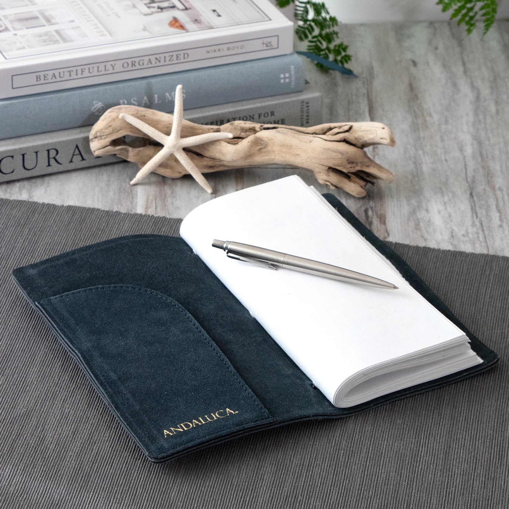 Slender Suede Leather Bound Journal