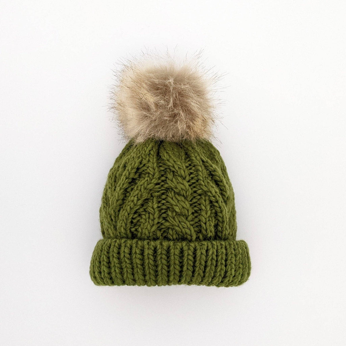 Mossy Pom Pom Beanie Hat for Baby & Kids