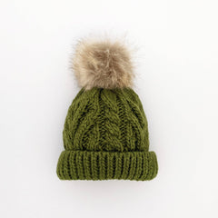 Mossy Pom Pom Beanie Hat for Baby & Kids