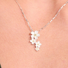Cherry Blossom Silver Necklace