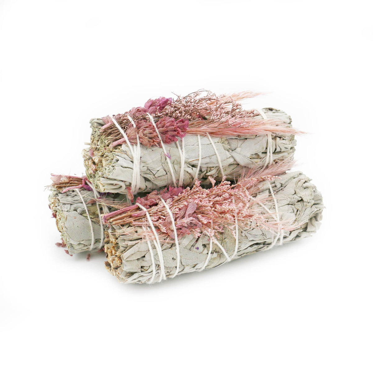 Pink Bouquet White Sage Smudge Stick