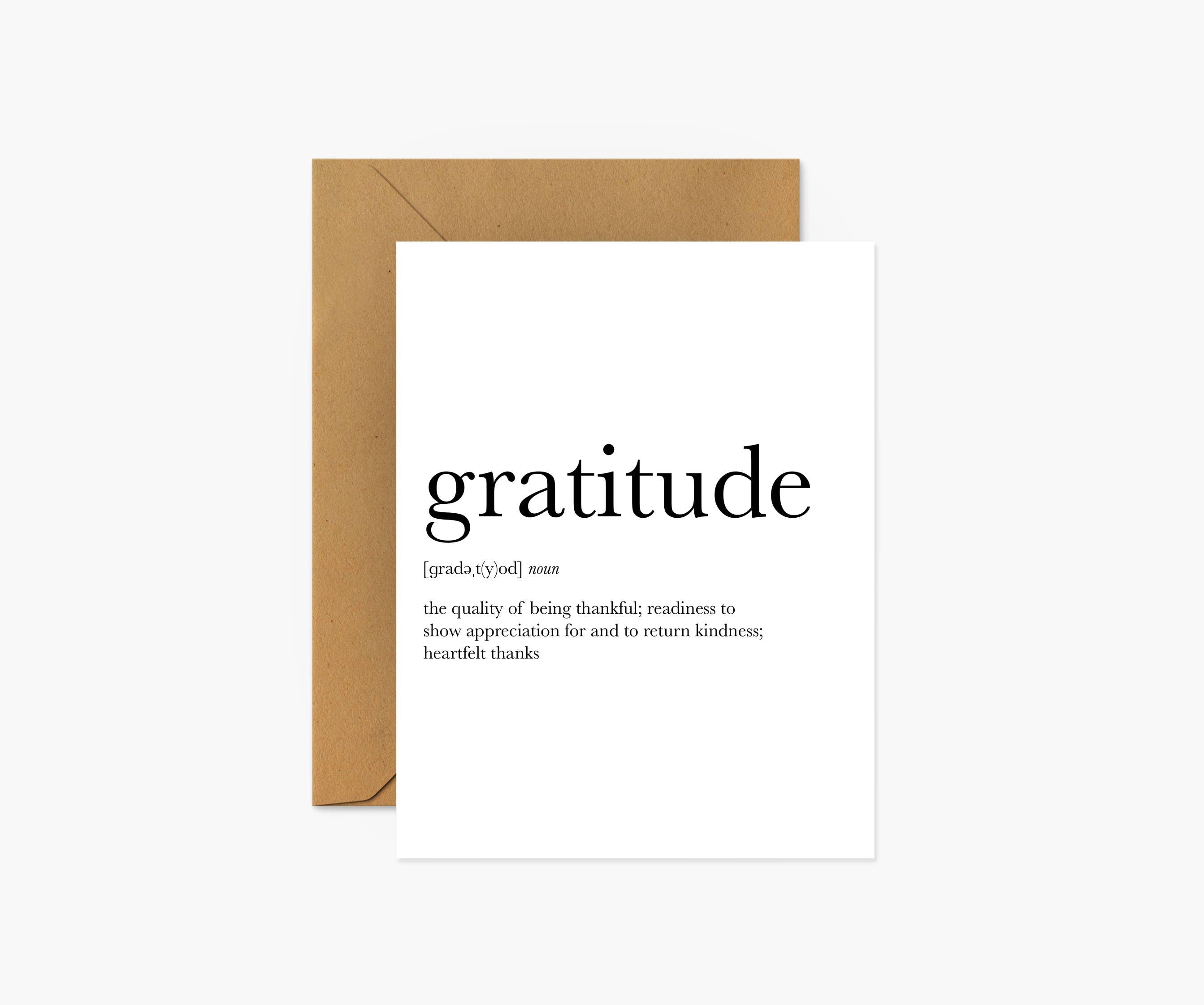 Gratitude Definition Card