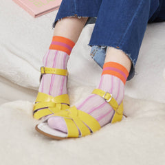 Ankle Mesh Striped Socks
