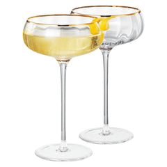 Vintage Gold Rim Coupe Glass
