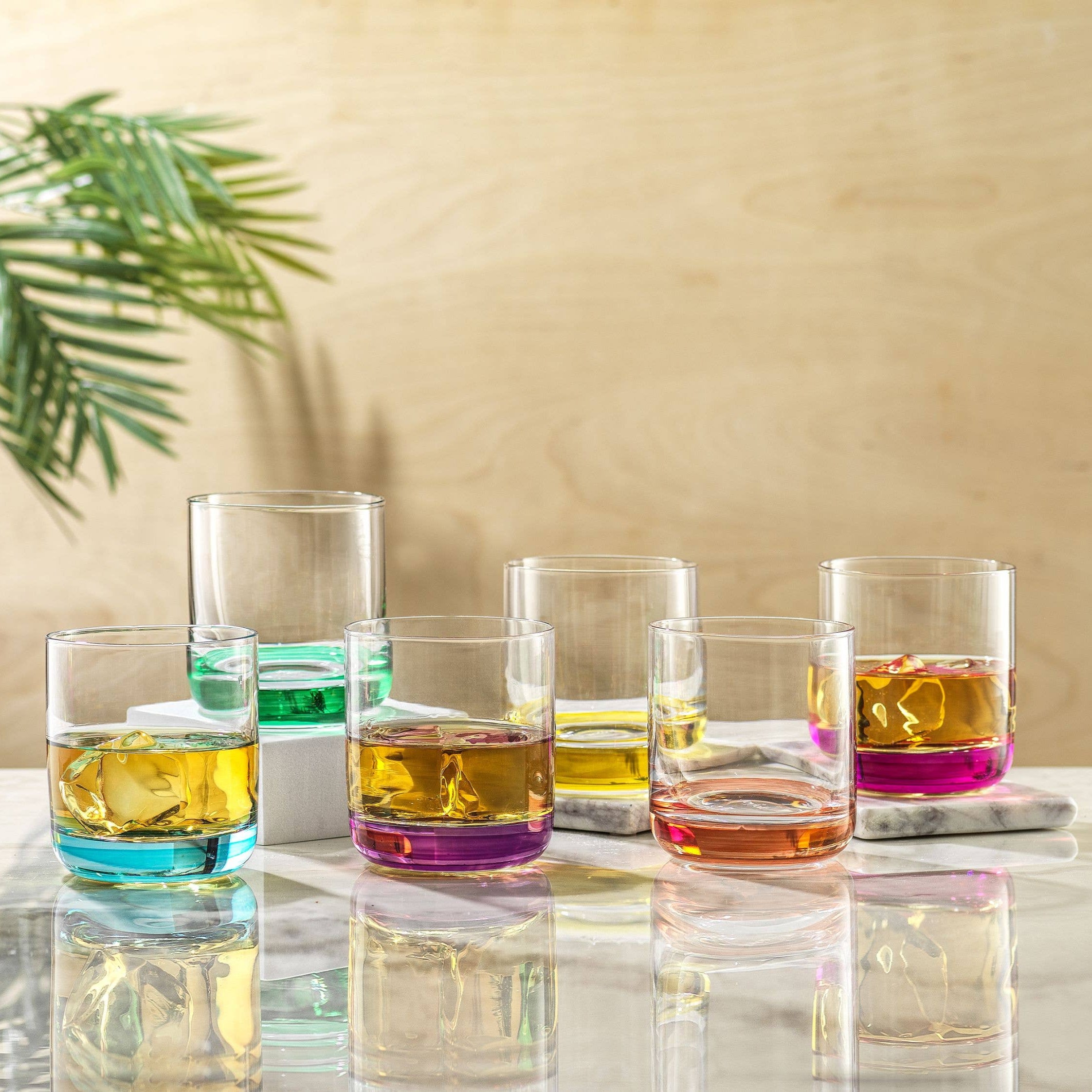 Hue Colored Whiskey Tumbler Set