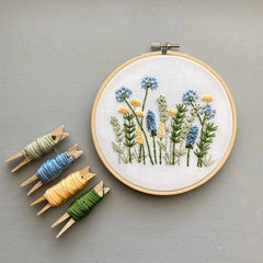 Meadow in Blue & Yellow Embroidery Kit