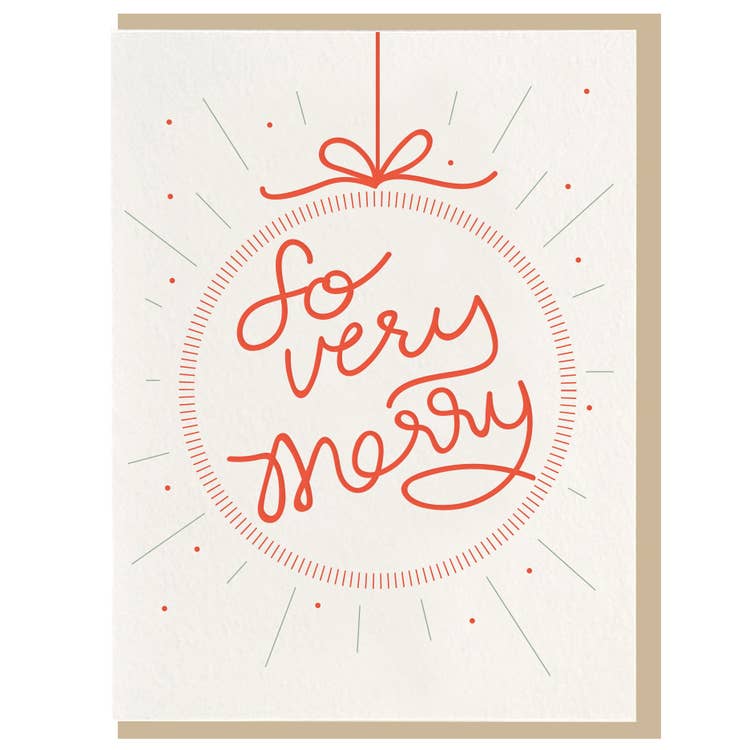 So Very Merry Letterpress Holiday Card