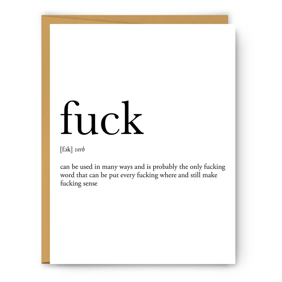 Fuck Definition Card