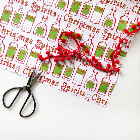 Christmas Spirits Wrapping Paper Sheet