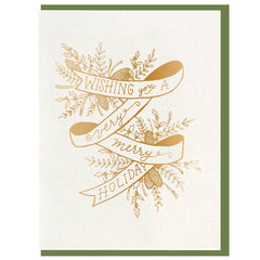 Holiday Ribbon Foil Greeting Card