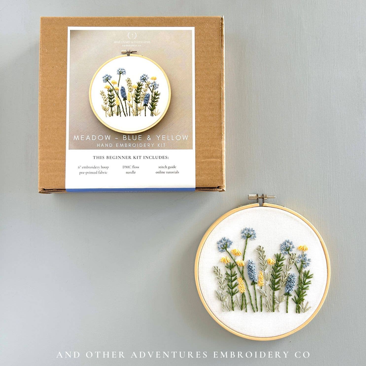 Meadow in Blue & Yellow Embroidery Kit