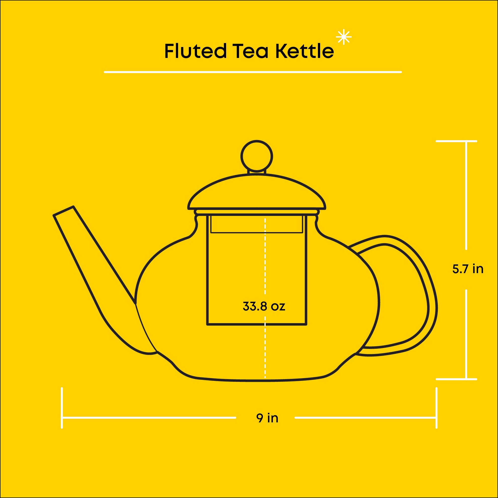 Fluted Glass Teapot with Tea Infuser
