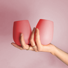 Fegg Silicone Stemless Wine Glasses - Flamingo Set