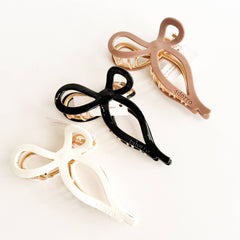 Sabrina Ribbon Bow Metal Claw Clip