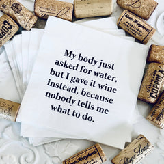 Asked For Water Cocktail Napkins