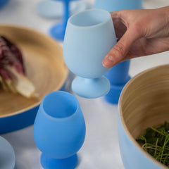 Stemm Silicone Unbreakable Wine Glasses - Sky Set