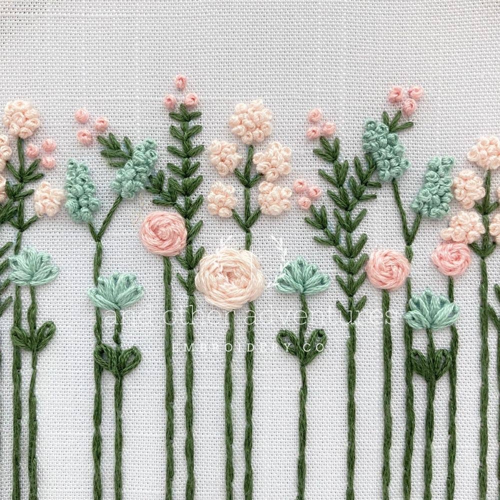 Pastel Wildflowers Embroidery Kit