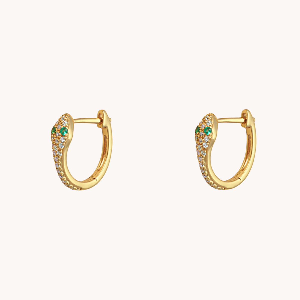 Snake Gold Stud Earrings