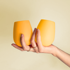 Fegg Silicone Stemless Wine Glasses - Sunshine Set