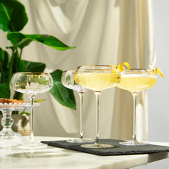 Vintage Gold Rim Coupe Glass