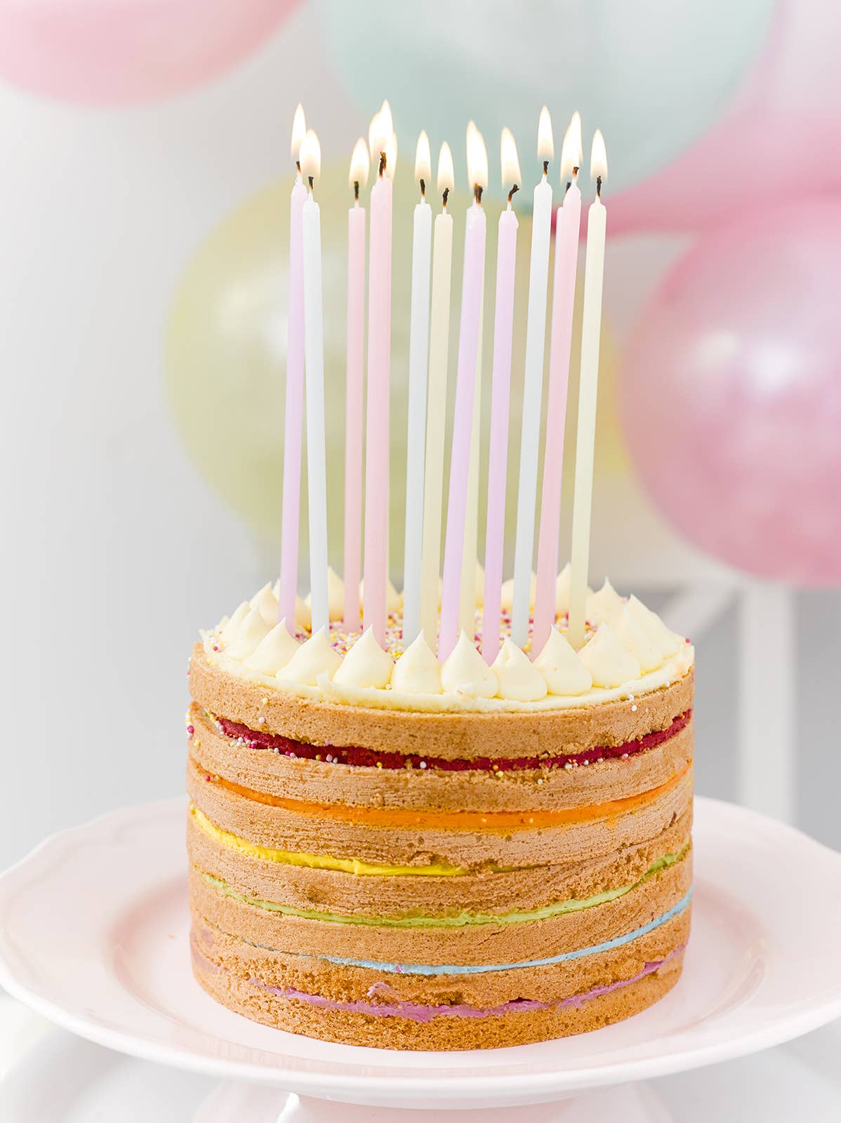 Rainbow Pastel Birthday Candles