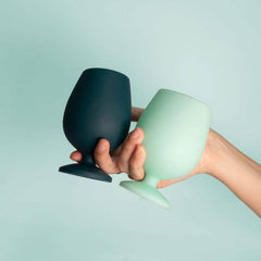Stemm Silicone Unbreakable Wine Glasses - Mist Set