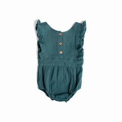 Peacock Backless Cotton Romper