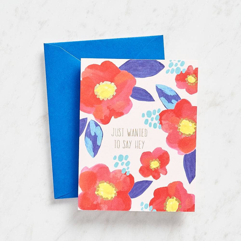 Painted Floral Saying Hey Friend Card