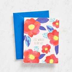 Painted Floral Saying Hey Friend Card