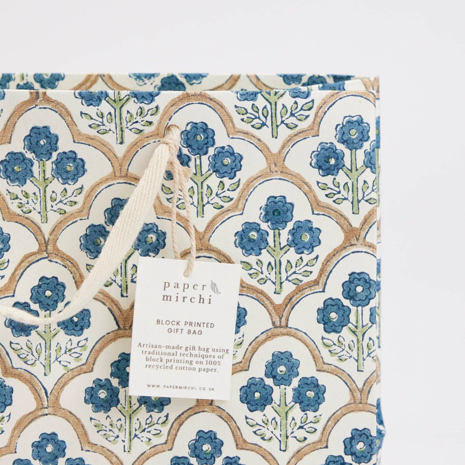 Indigo Block Printed Gift Bags