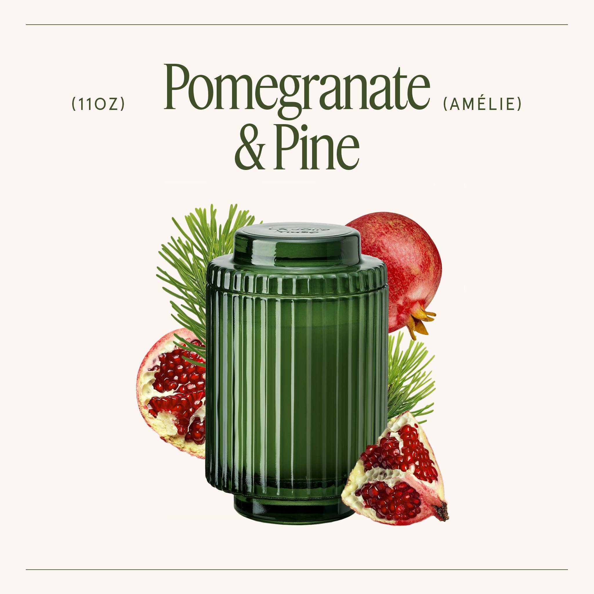Amélie Glass Jar Candle - Pomegranate & Pine