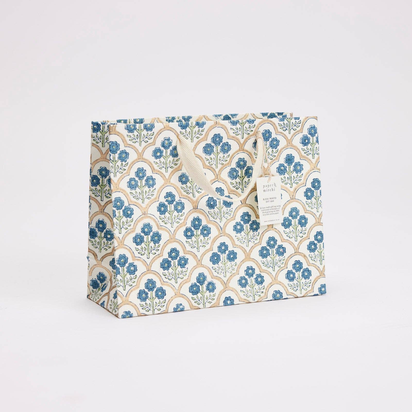 Indigo Block Printed Gift Bags