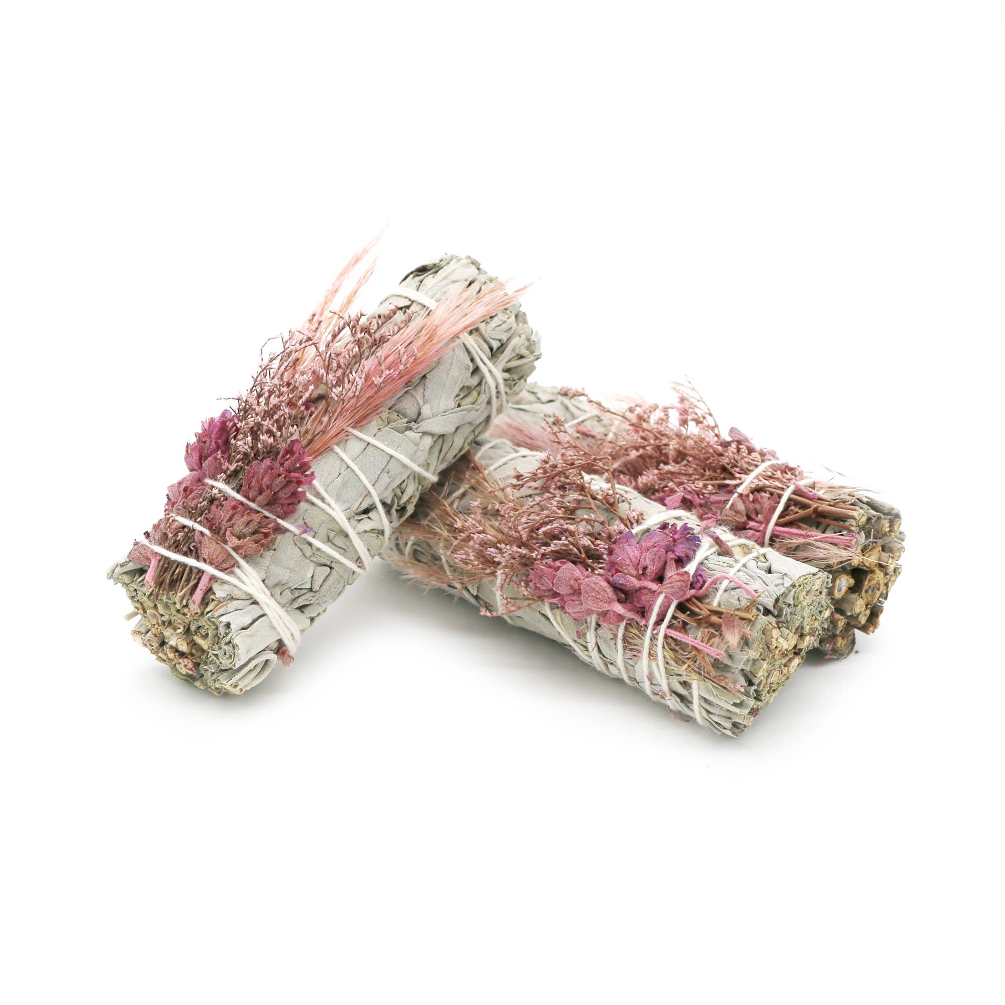 Pink Bouquet White Sage Smudge Stick