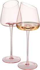 Blush Slant Wine Glass Set