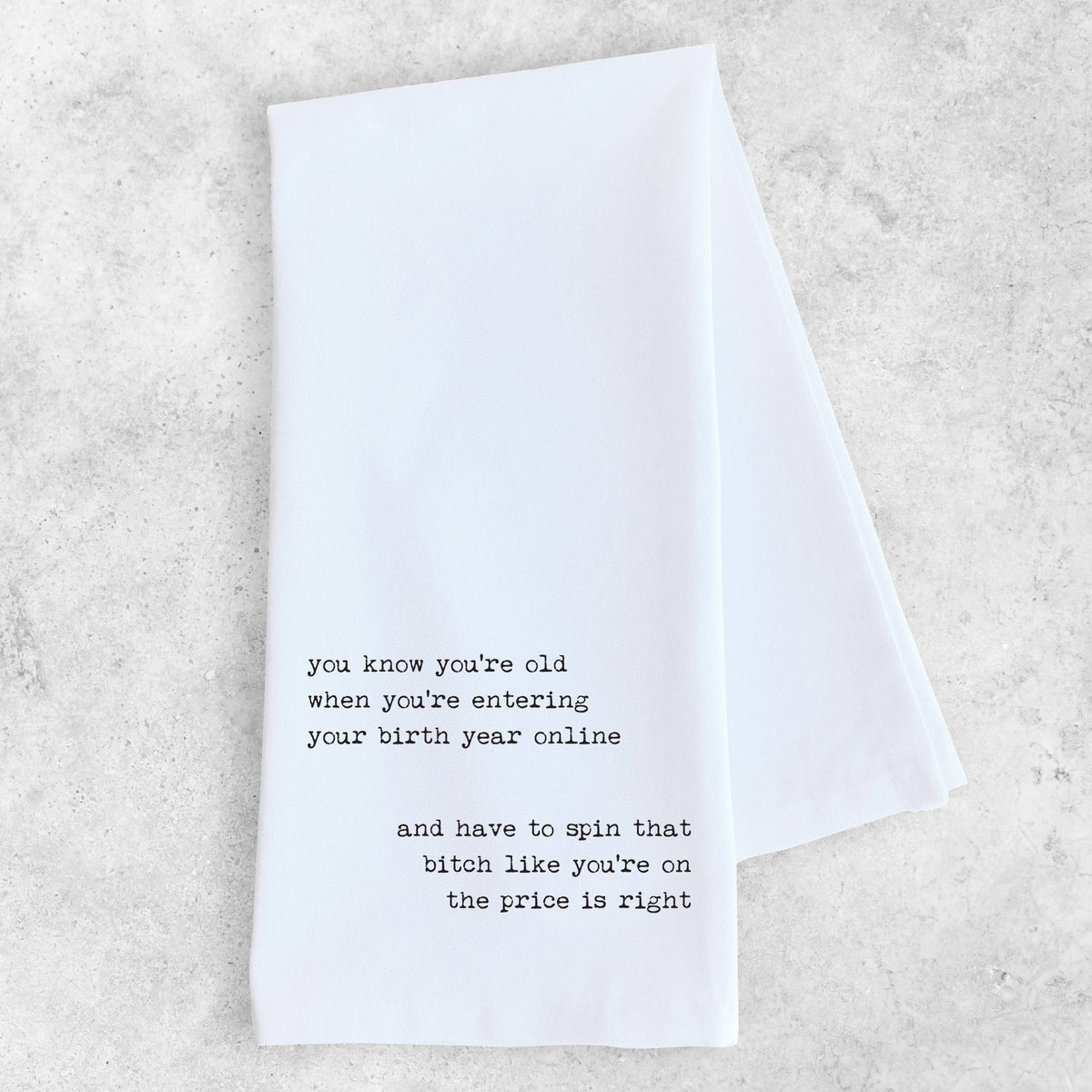 Birth Year Scroll - Tea Towel