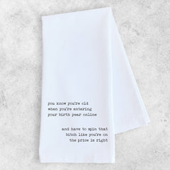 Birth Year Scroll - Tea Towel